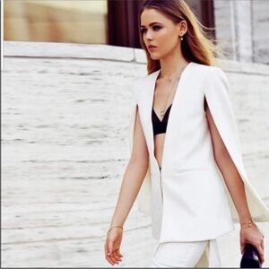 Zara white cape blazer XS